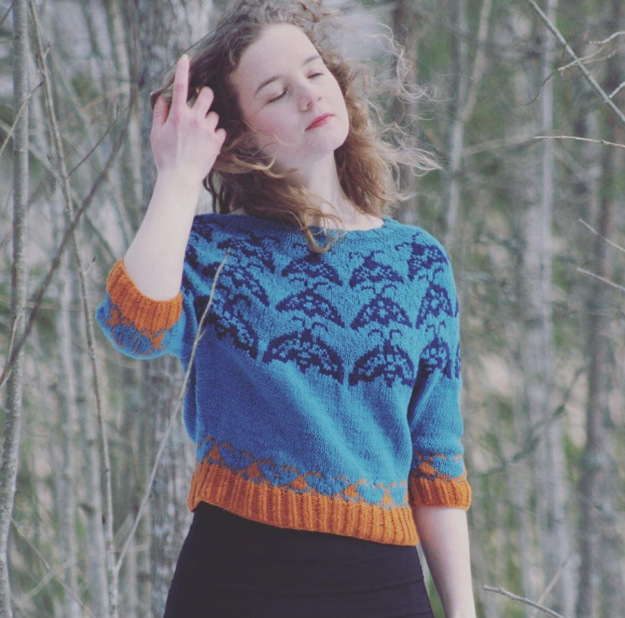 Ihtiriekkoknits - Perhosten aika villapaita